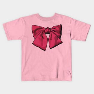 Digital illustration of red satin bow Kids T-Shirt